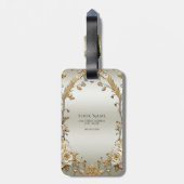 ゴールデン華美ホワイトフラワーラゲージタグ ラゲッジタグ (裏面縦)