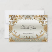 ゴールデン華美ホワイト花サンキューカード サンキューカード (正面)