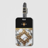 ゴールデン華美マーブルデザイン ラゲッジタグ (正面縦)