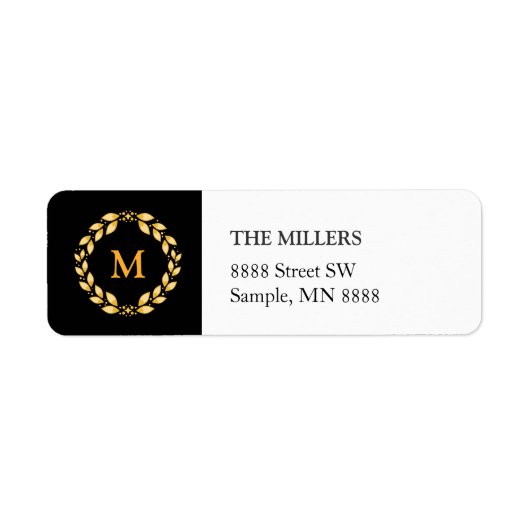 ゴールデン華美リーブローマンリースモノグラム – ブラック ラベル (正面)