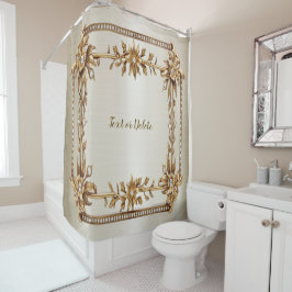 ゴールデン華美長方形ディモンド花シャイニー シャワーカーテン