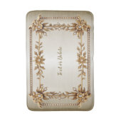 ゴールデン華美長方形ディモンド花シャイニー バスマット (正面縦)