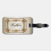 ゴールデン華美長方形ディモンド花シャイニー ラゲッジタグ (裏面横)