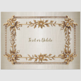 ゴールデン華美長方形ディモンド花シャイニー 薄葉紙