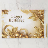 ゴールデン葉クリスマスホリデーティアウェイランチョンマット ペーパーパッド (インサイチュ)