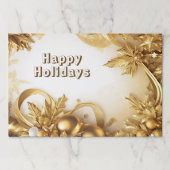 ゴールデン葉クリスマスホリデーティアウェイランチョンマット ペーパーパッド (正面)