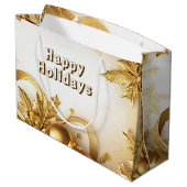 ゴールデン葉クリスマスホリデー抱き枕 ラージペーパーバッグ (裏面アングル)