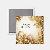 ゴールデン葉クリスマスマグネット マグネット (正面/裏面)