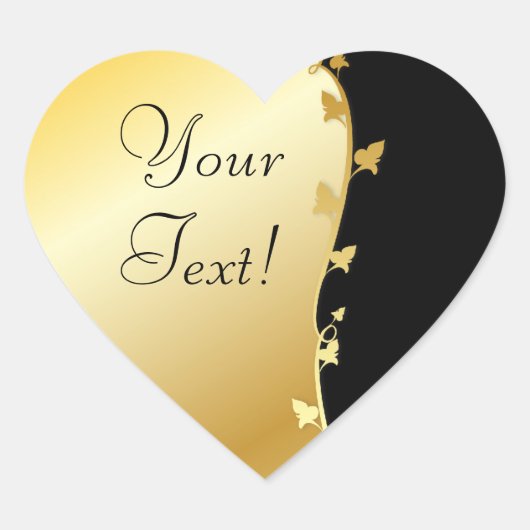 ゴールデン葉ステッカー ハートシール (正面)