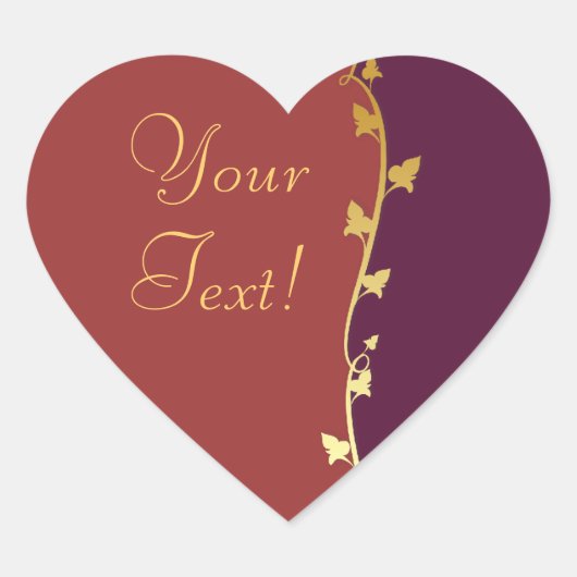 ゴールデン葉ステッカー ハートシール (正面)