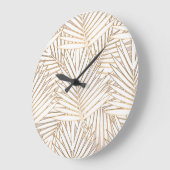 ゴールデン葉パーム：アールデコ。 ラージ壁時計 (傾斜)