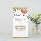 ゴールデン葉フローラバタフライサンキューユー悔やみや弔慰 サンキューカード (スタンド正面)