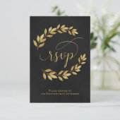 ゴールデン葉ローレルのウェディング 出欠カード (スタンド正面)