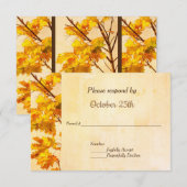 ゴールデン葉秋の結婚式パーティの招待状RSVP 招待状 (正面/裏面)