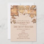 ゴールデン葉素朴結婚式招待状 招待状 (正面)