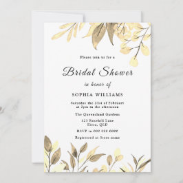 ゴールデン葉金ゴールドリーフブライダルシャワー 招待状