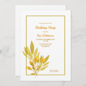 ゴールデン葉·バースデー·パーティー 招待状 (正面/裏面)