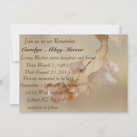 ゴールデン葉 招待状 (正面)