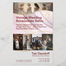 ゴールデン薄紫ヴィンテージウェディングアクセサリーサロン チラシ