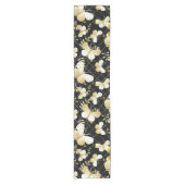 ゴールデン蝶パターン20.bw黒BG ショートテーブルランナー (正面)