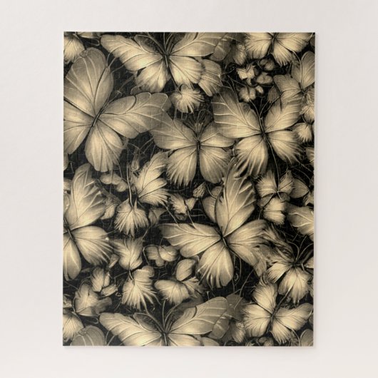 ゴールデン蝶プリント ジグソーパズル (縦)