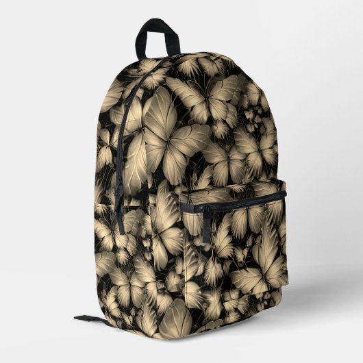 ゴールデン蝶プリント プリントバックパック (裏面左端)