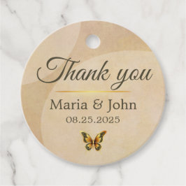 ゴールデン蝶メッセージカード フェイバータグ