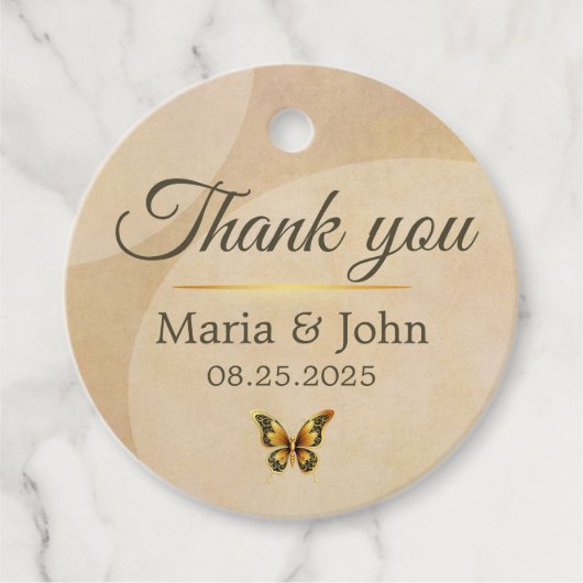 ゴールデン蝶メッセージカード フェイバータグ (正面)