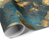 ゴールデン蝶ラッピング紙 ラッピングペーパー (ロールコーナー)