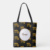 ゴールデン蠍座星占いシンボルパーソナライズされた トートバッグ (裏面)