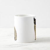 ゴールデン装飾グスタフクリムトスタイルブラックキャットアート コーヒーマグカップ (中央)