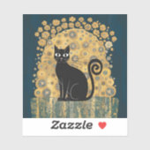 ゴールデン装飾グスタフクリムトスタイルブラックキャットアート シール (シート)