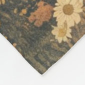 ゴールデン装飾グスタフクリムトスタイルブラックキャットアート フリースブランケット (角)