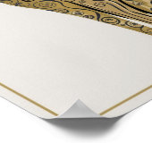 ゴールデン装飾グスタフクリムトスタイルブラックキャットアート ポスター (角)