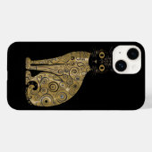 ゴールデン装飾グスタフクリムトスタイルブラックキャットアート Case-Mate iPhoneケース (裏面 (横))