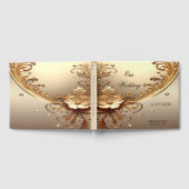 ゴールデン装飾フラワーゲストブック ゲストブック (全面)