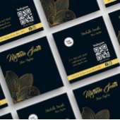 ゴールデン詳細エステティシャンInstagram Qrコード スクエア名刺