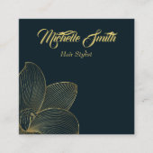 ゴールデン詳細エステティシャンInstagram Qrコード スクエア名刺 (正面)