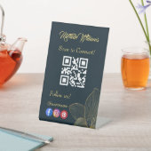 ゴールデン詳細エステティシャンQrコードソーシャルメディア 台座サイン (インサイチュ)