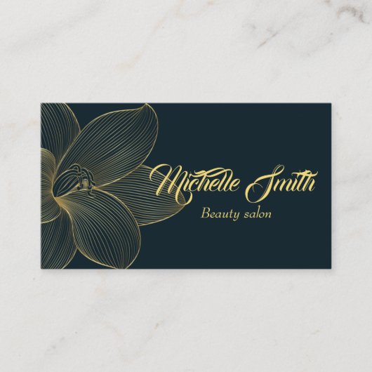 ゴールデン詳細エステティシャンQrコードソーシャルメディア 名刺 (正面)