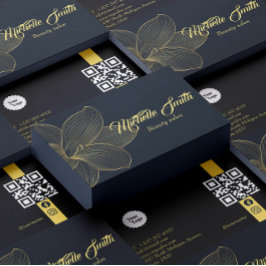 ゴールデン詳細エステティシャンQrコードソーシャルメディア 名刺