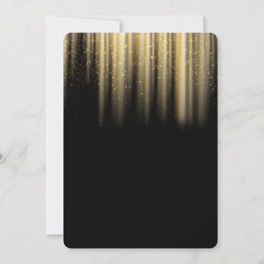 ゴールデン誕生日サンビームとグリッター 招待状 (裏面)