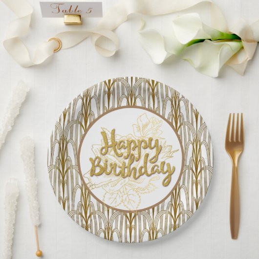 ゴールデン誕生日紙プレート ペーパープレート (ウェディング)