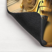 ゴールデン調和:ヴィンテージバイオリンきらめくノート マウスパッド (コーナー)