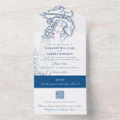 ゴールデン諸島のジョージアの地図エレガントな結婚式 オールインワン招待状 (内側)