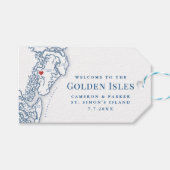 ゴールデン諸島のジョージアの地図エレガントな結婚式 ギフトタグ (正面(横))