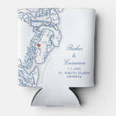 ゴールデン諸島のジョージア地図結婚式の引き出物ドリンク 缶クーラー (正面)