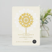 ゴールデン豊かな開花モダンエレガント事業 箔シーズンカード (立ち正面)