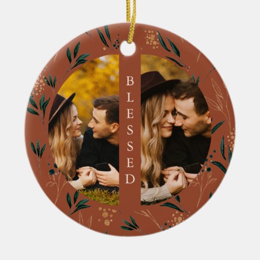 ゴールデン賛美グリータイプ写真テラコッタ セラミックオーナメント (正面)