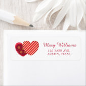 ゴールデン赤いハートラブ差出人住所ラベル ラベル (インサイチュ)